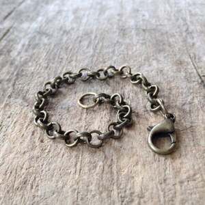4 INCHES Antique Brass Chain Extender, Necklace Chain Extension - 5mm thick